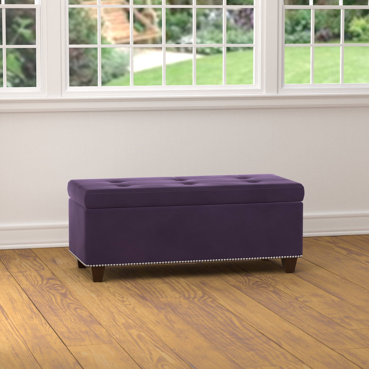 Purple Velvet Storage Ottoman S894