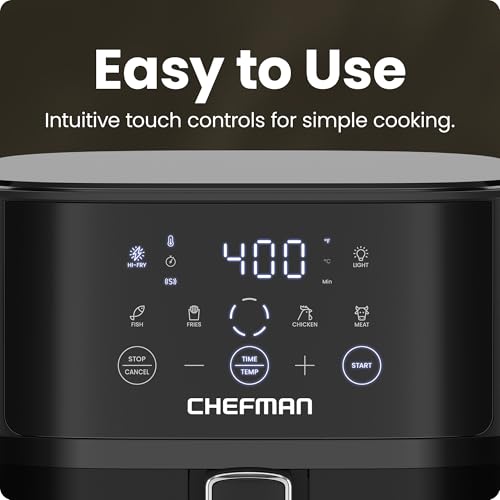 6 QT Compact Air Fryer with Touchscreen Controls and Nonstick Basket J213
