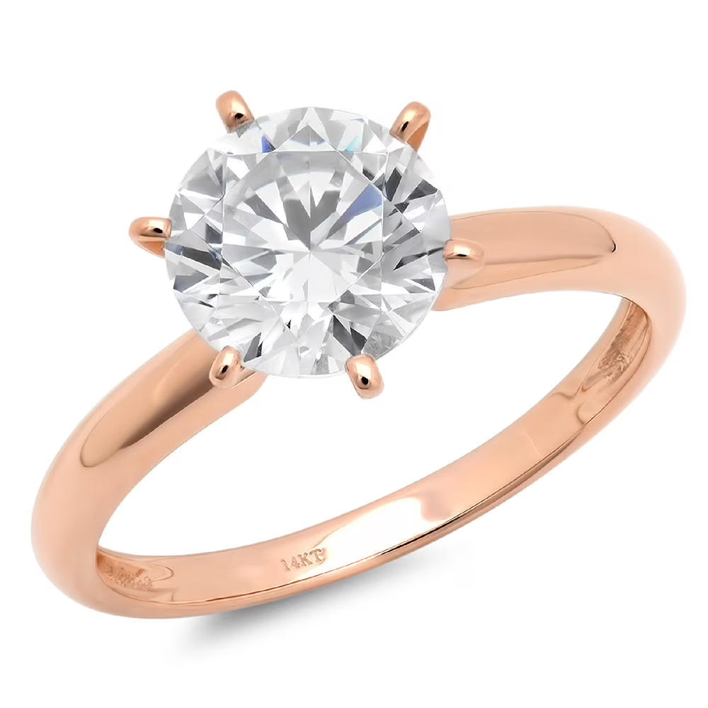 18K Rose Gold Solitaire Engagement Ring size 3.5 J643130