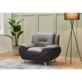 Modern Upholstered Faux Leather Chair in Black / Gray G278