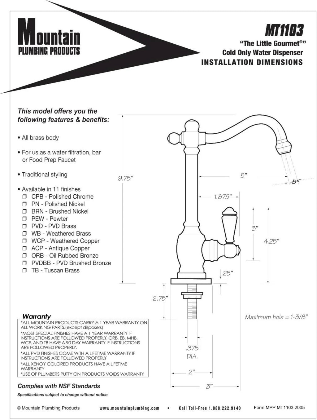 Matte Black Point-of-Use Drinking Faucet with Double Curved Body and Curved Handle Y35079