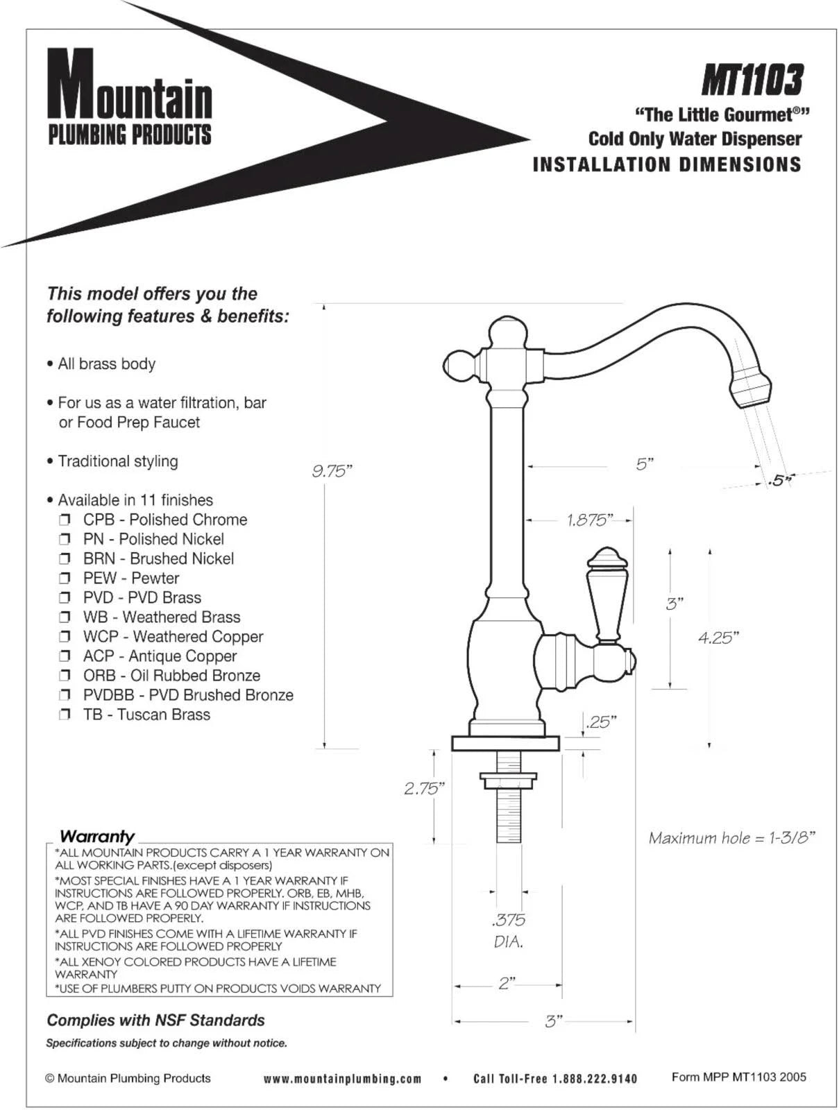 Matte Black Point-of-Use Drinking Faucet with Double Curved Body and Curved Handle Y35079