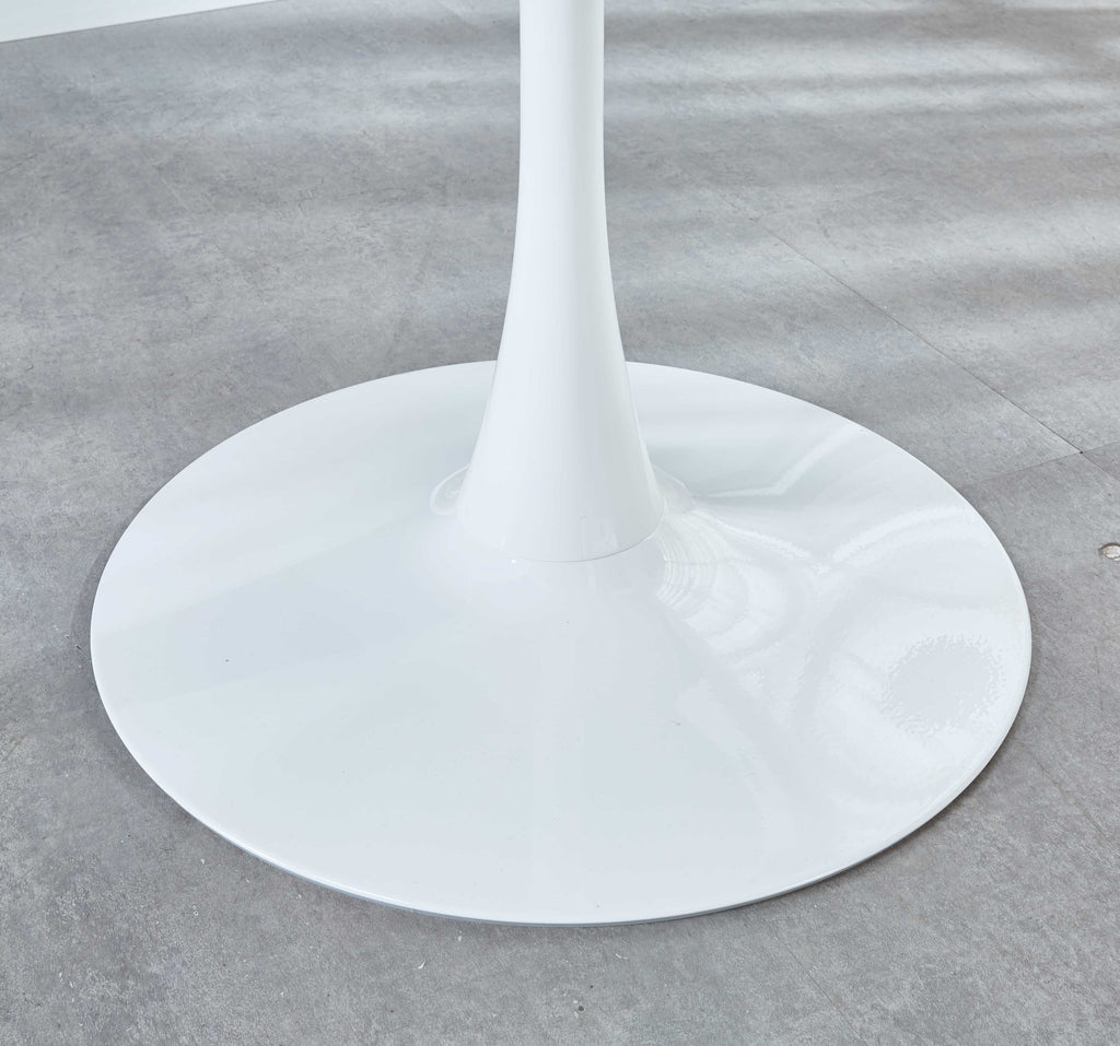 White Tulip Table Mid-century Dining Table with Round Mdf Table Top F888091