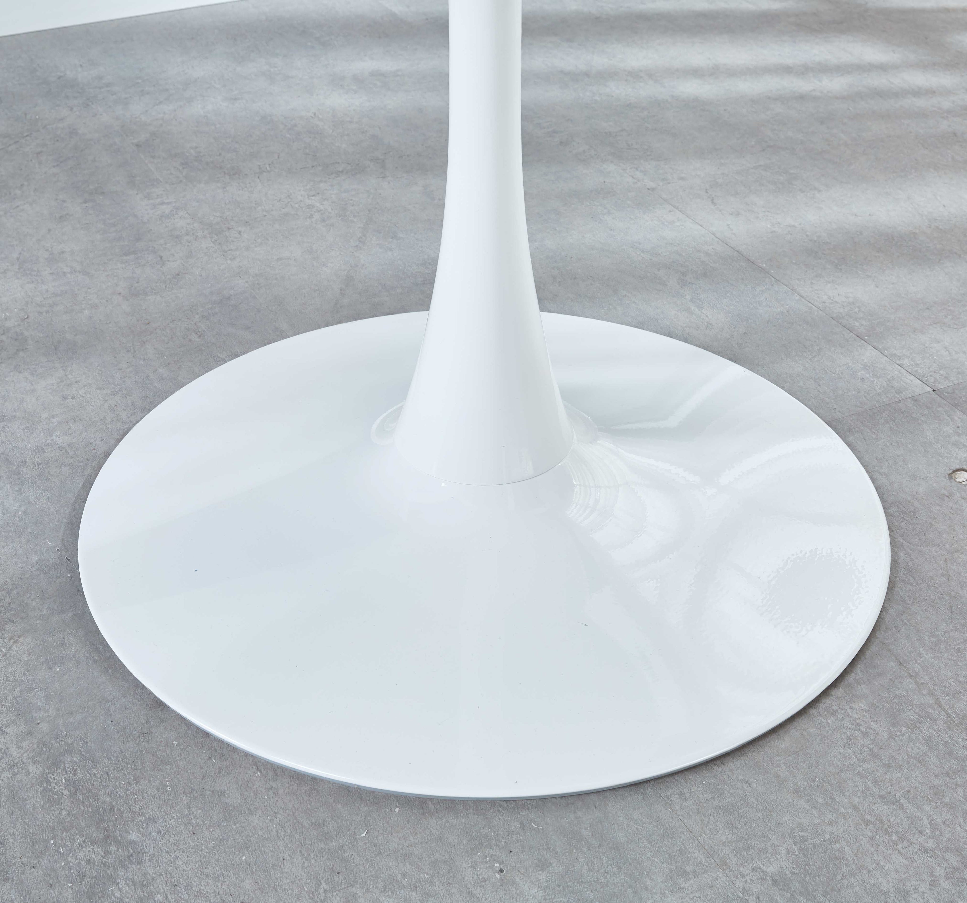 White Tulip Table Mid-century Dining Table with Round Mdf Table Top F888091