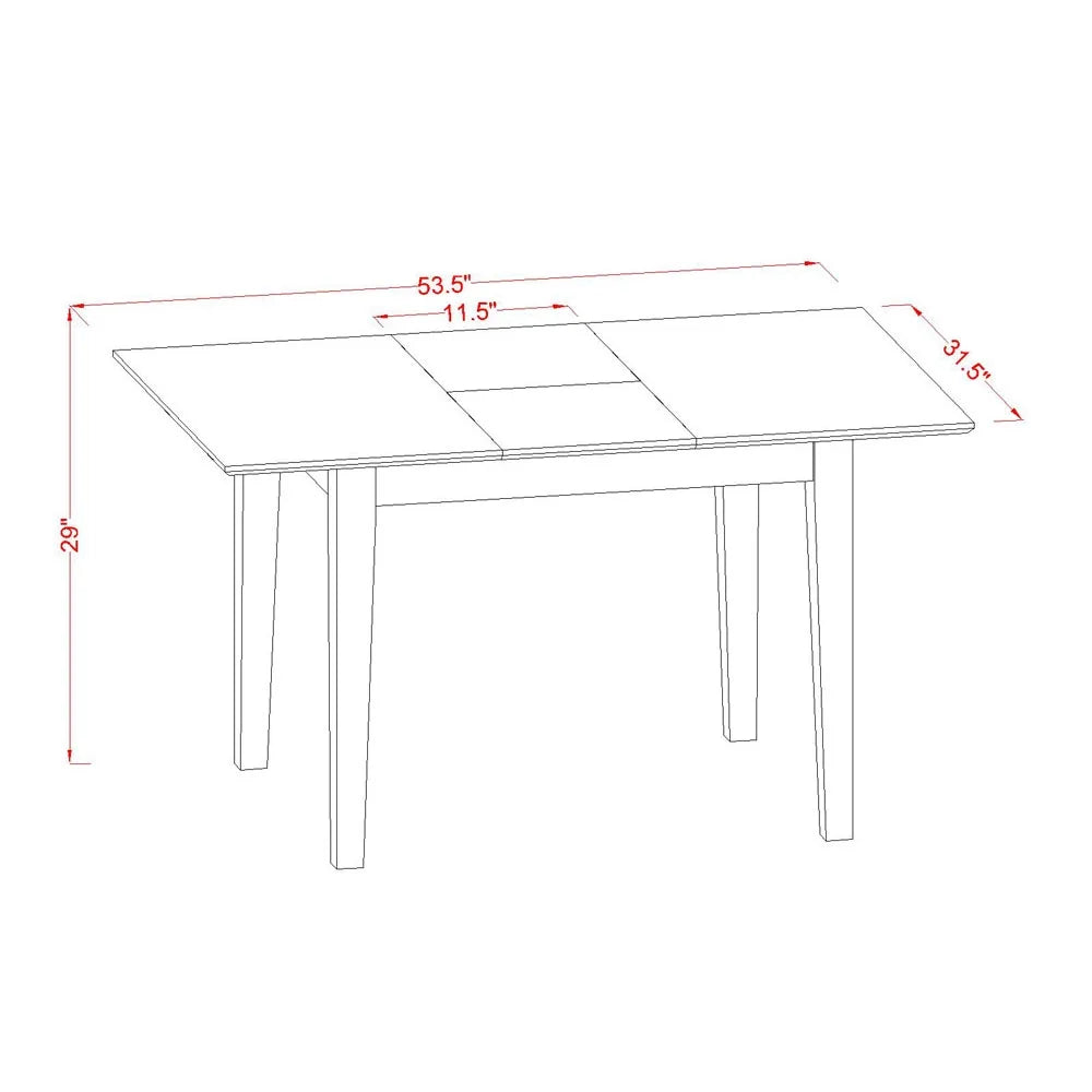 5-piece Wood Dining Set in Mahogany/Firebrick Red I532194