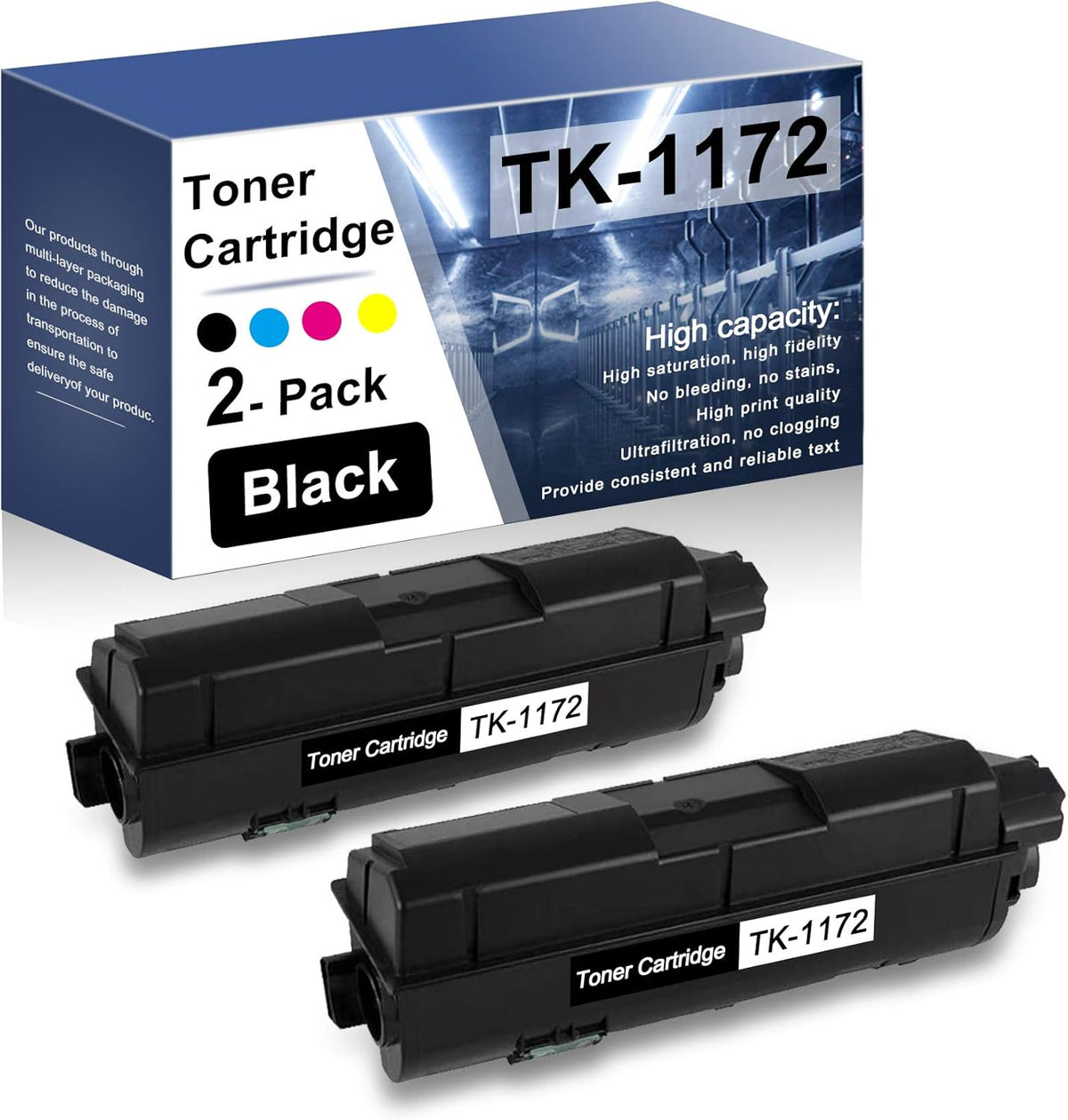 2 Pack Black Compatible Toner Cartridge for Kyocera M2540dw M2040dn O2320