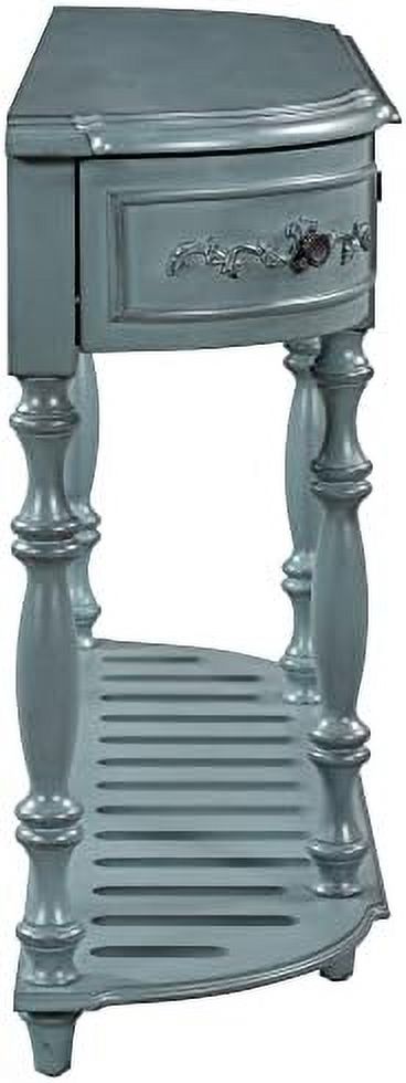 Antique White Curved Console Table with 4 Drawers Solid Wood Frame Q348
