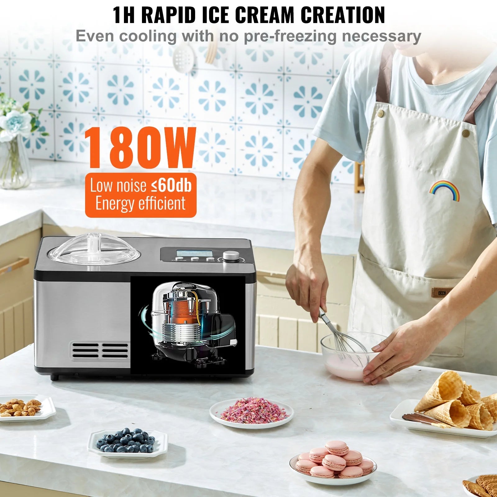 2 Quart Automatic Ice Cream Machine Electric Yogurt Gelato Maker A77927