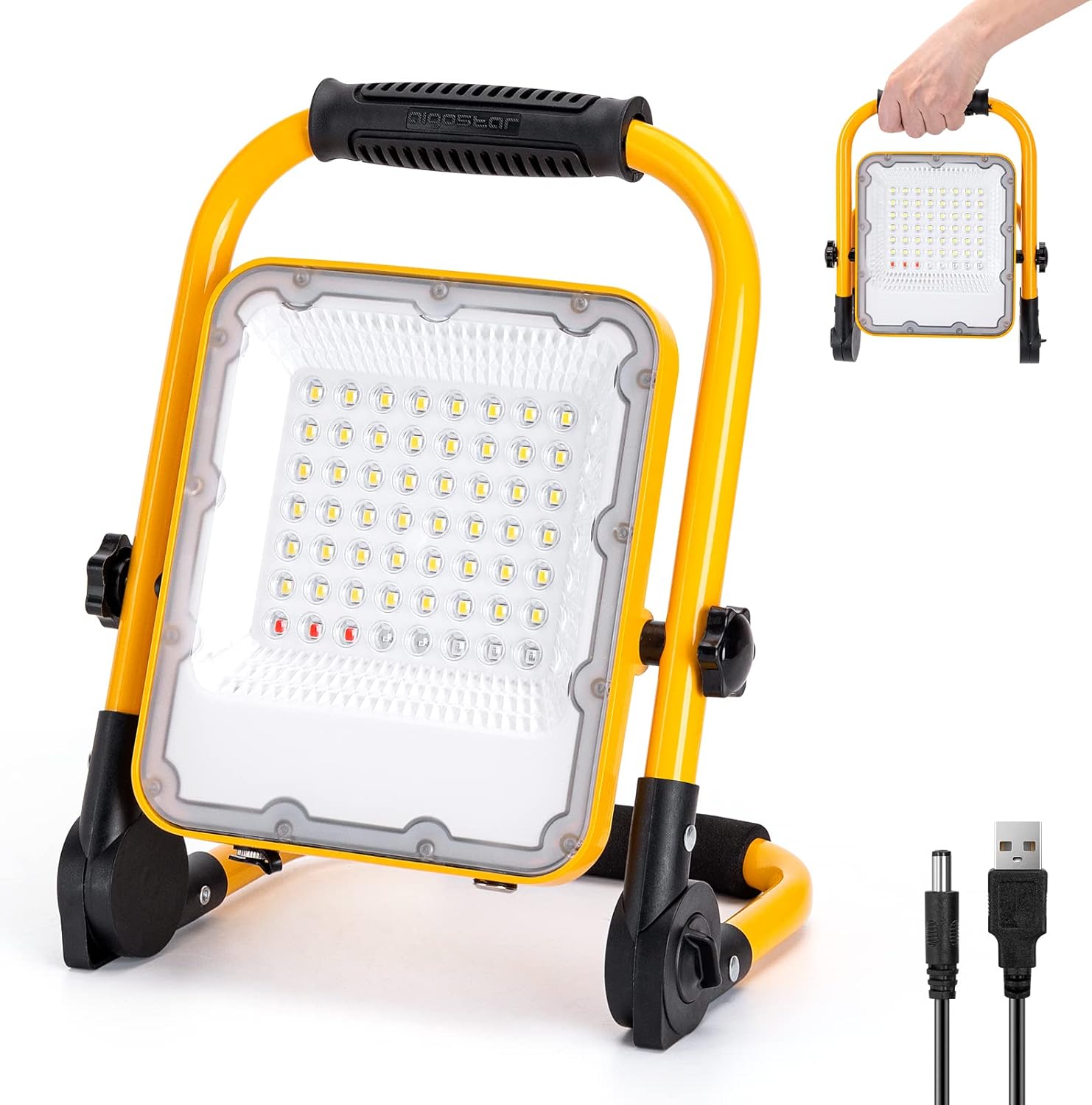 3000LM 360° Rotation IP65 Waterproof 30W Portable Work Light with Stand Pack of 2 F760865