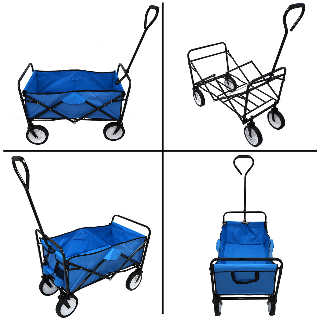 Blue Collapsible Outdoor Utility Wagon Cart Z7660