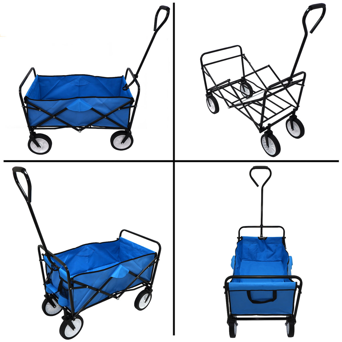 Blue Collapsible Outdoor Utility Wagon Cart Z7660