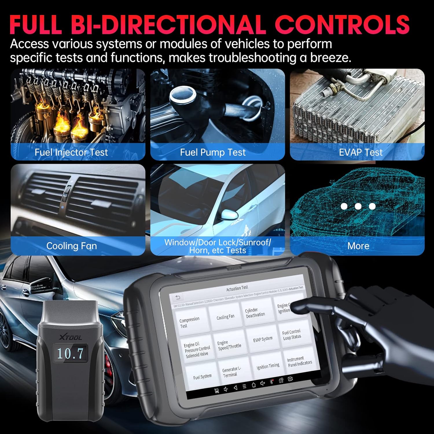Wireless Automotive Scan Tool with ECU Coding, Full System Diagnostics F2659