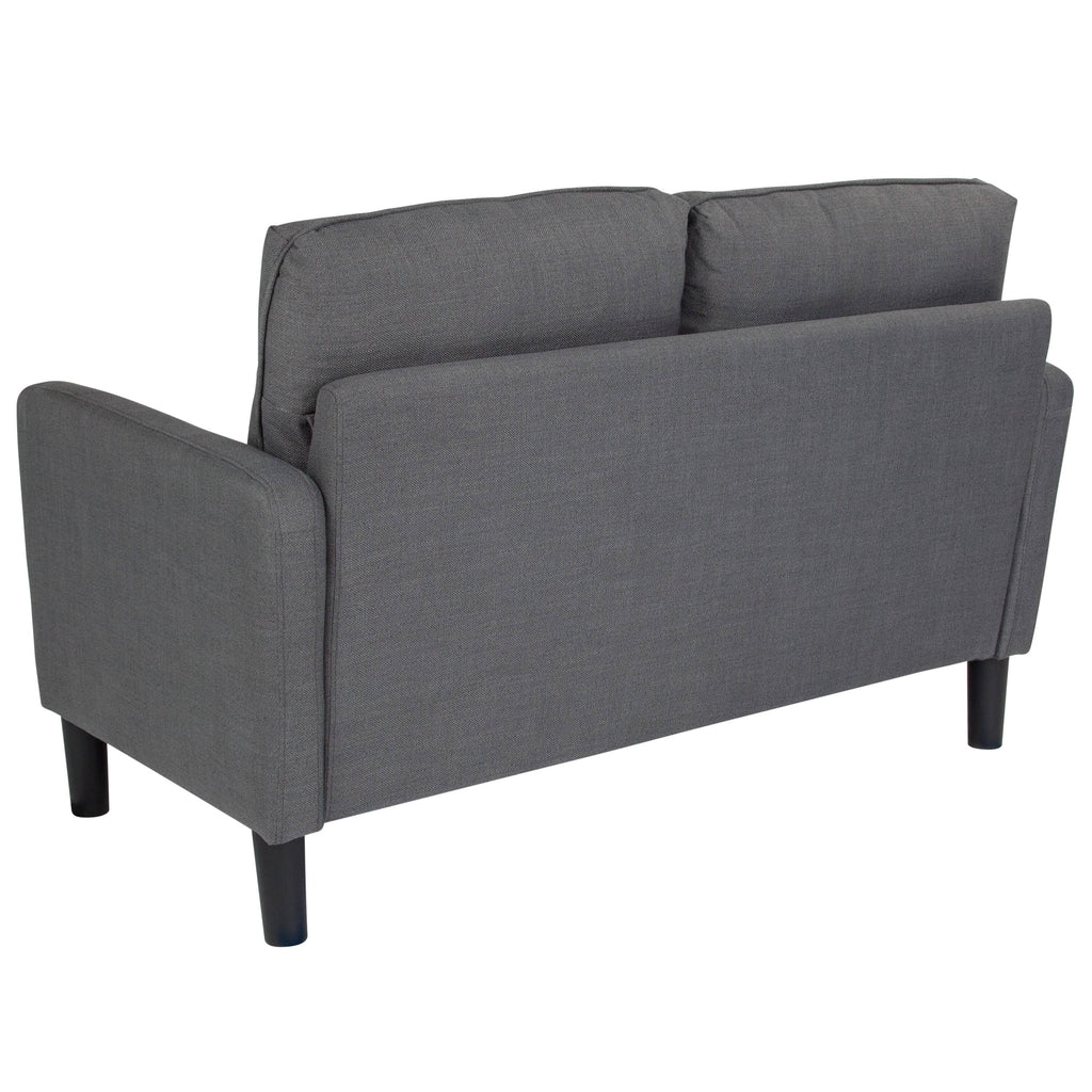Brown Leather Straight Arm Loveseat A815738