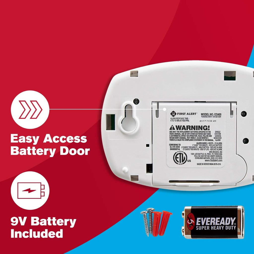 Carbon Monoxide Detector, Battery Operated, 6-Pack, White W29072