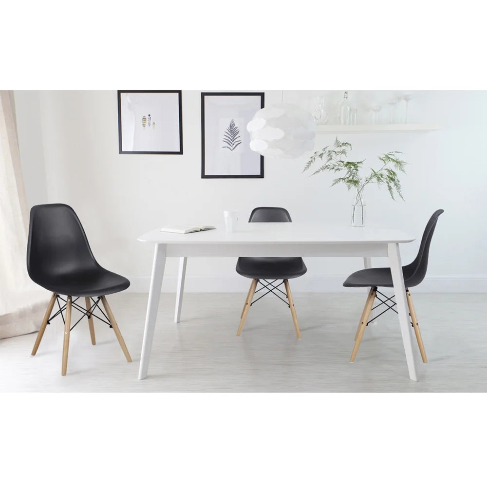 Black Armless Dining Chair Wood Leg, Set of 4 I5636