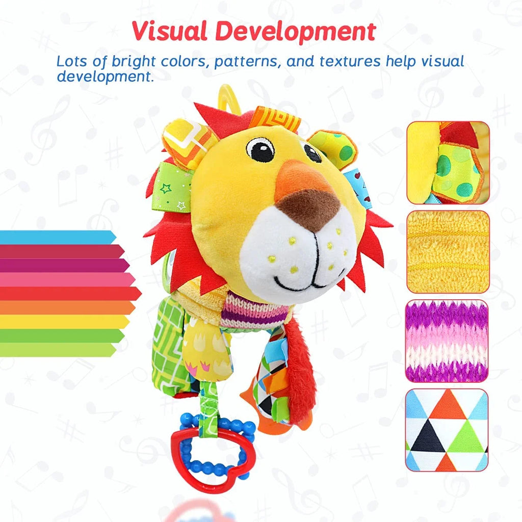 Lion Plush Infant Toy with Musical Box Stroller Hanging Toy Z93216