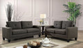 Gray Tufted Linen Like Fabric Sofa and Loveseat A121