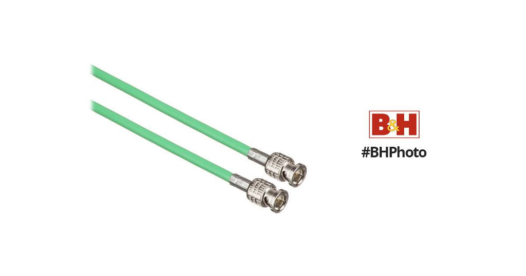 50 L-3CFW RG59 HD-SDI Coaxial Cable with Male BNCs (Green) N519775