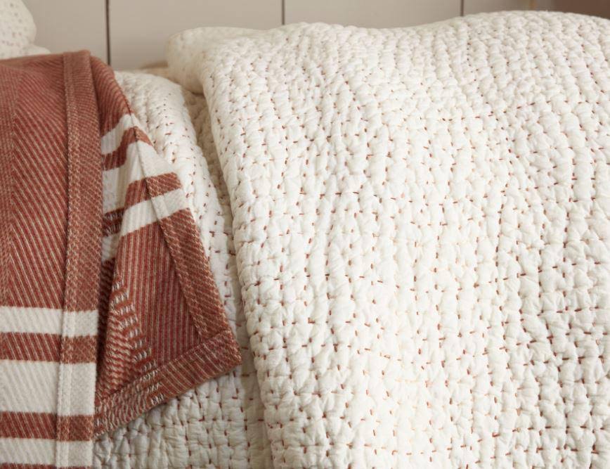 Organic Handstitched Quilt, Slate, Full/Queen Q45356