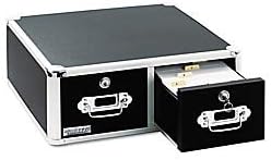 Black 4 x 6 Double Drawer Index Card Cabinet Y7364