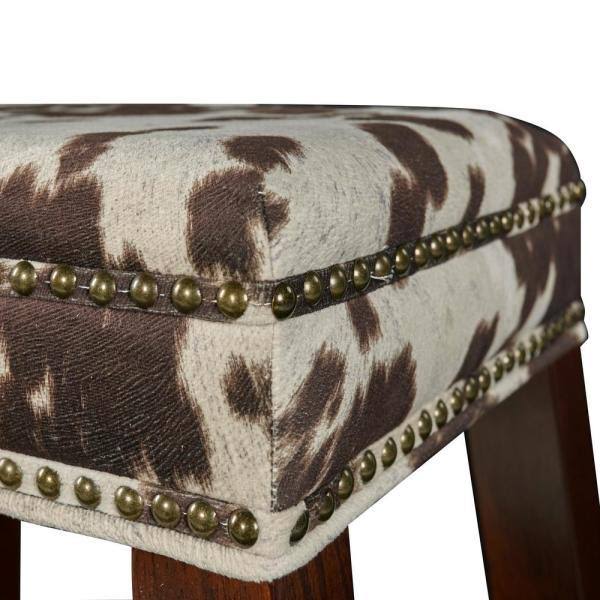 Brown Cow Print Walnut Bar Stool V738