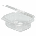 32 oz Clear Plastic Hinged-Lid Deli Containers X1602