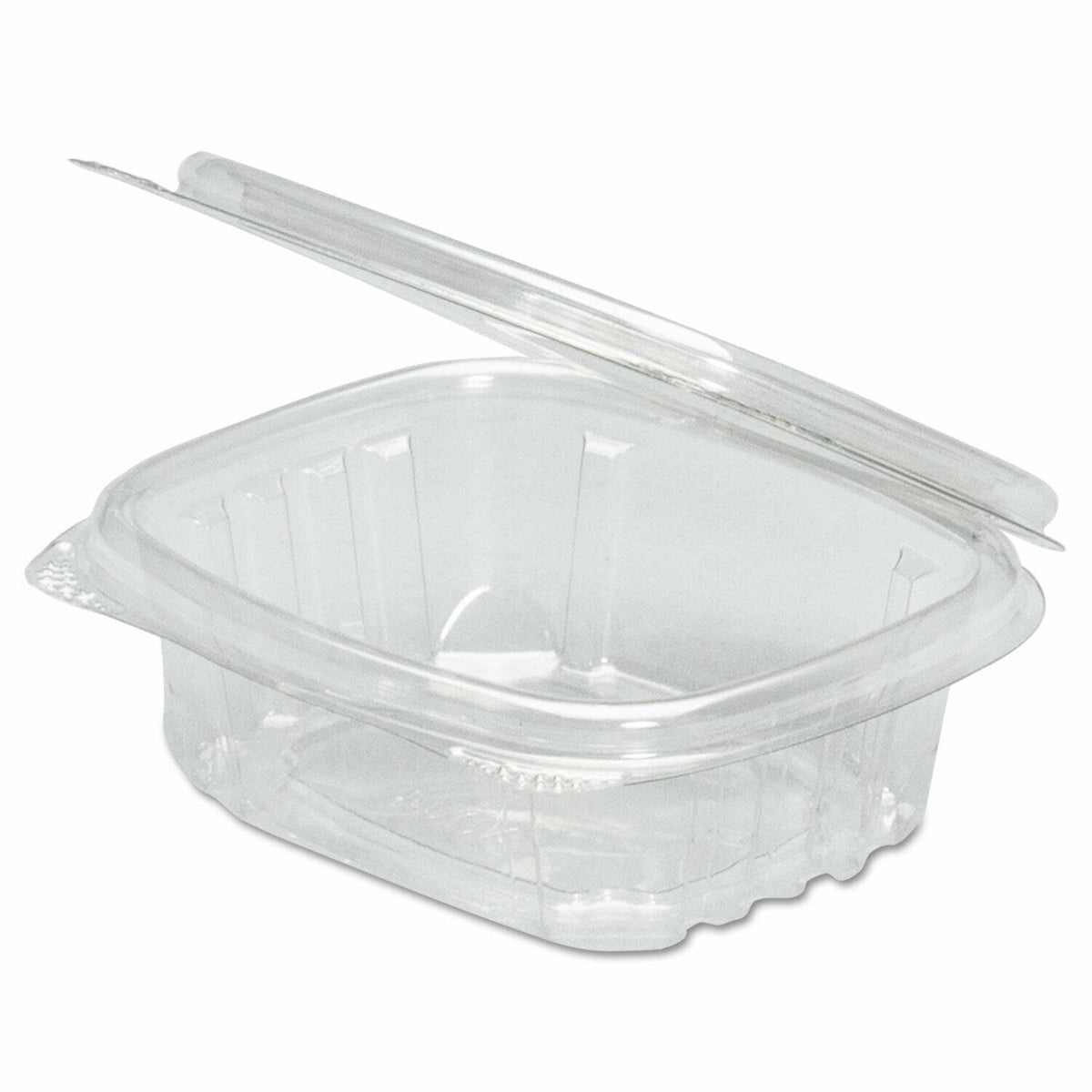 32 oz Clear Plastic Hinged-Lid Deli Containers X1602