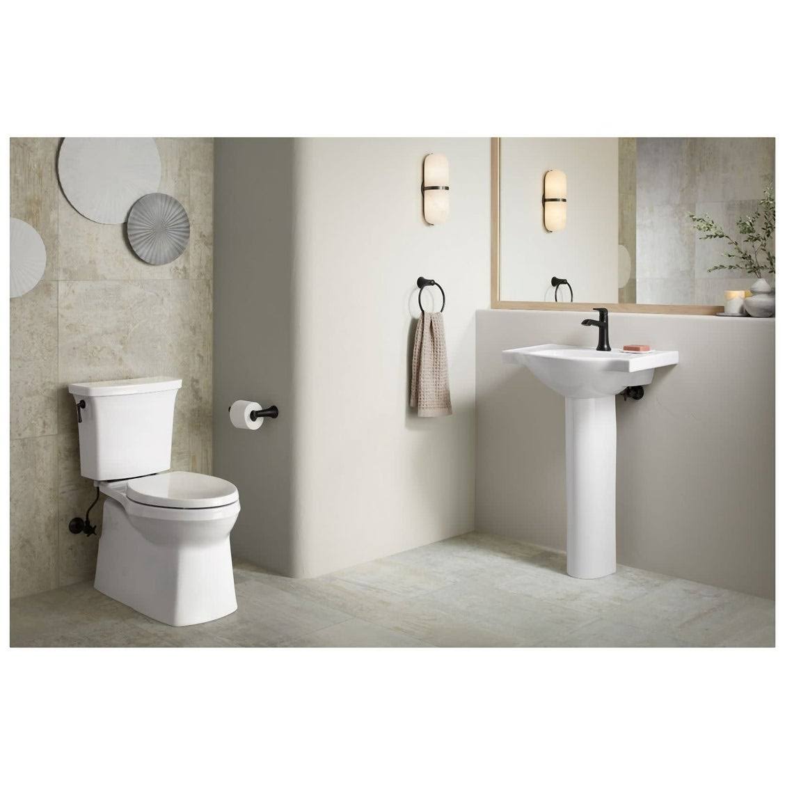 24 In. Pedestal Bathroom Sink Basin with Single Faucet Hole, Thunder Grey G386506