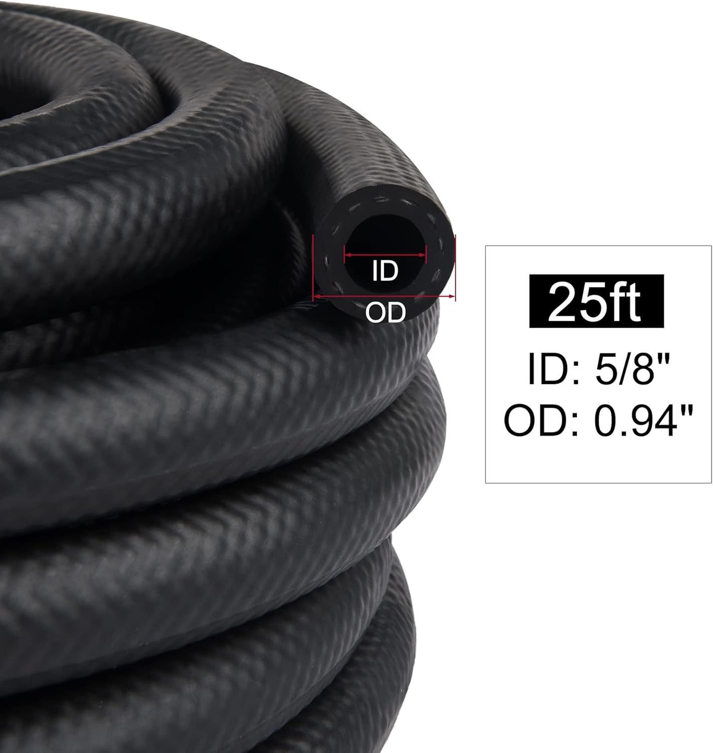 5/8 Fuel Hose Line NBR Rubber 25FT Pack of 2 N35842