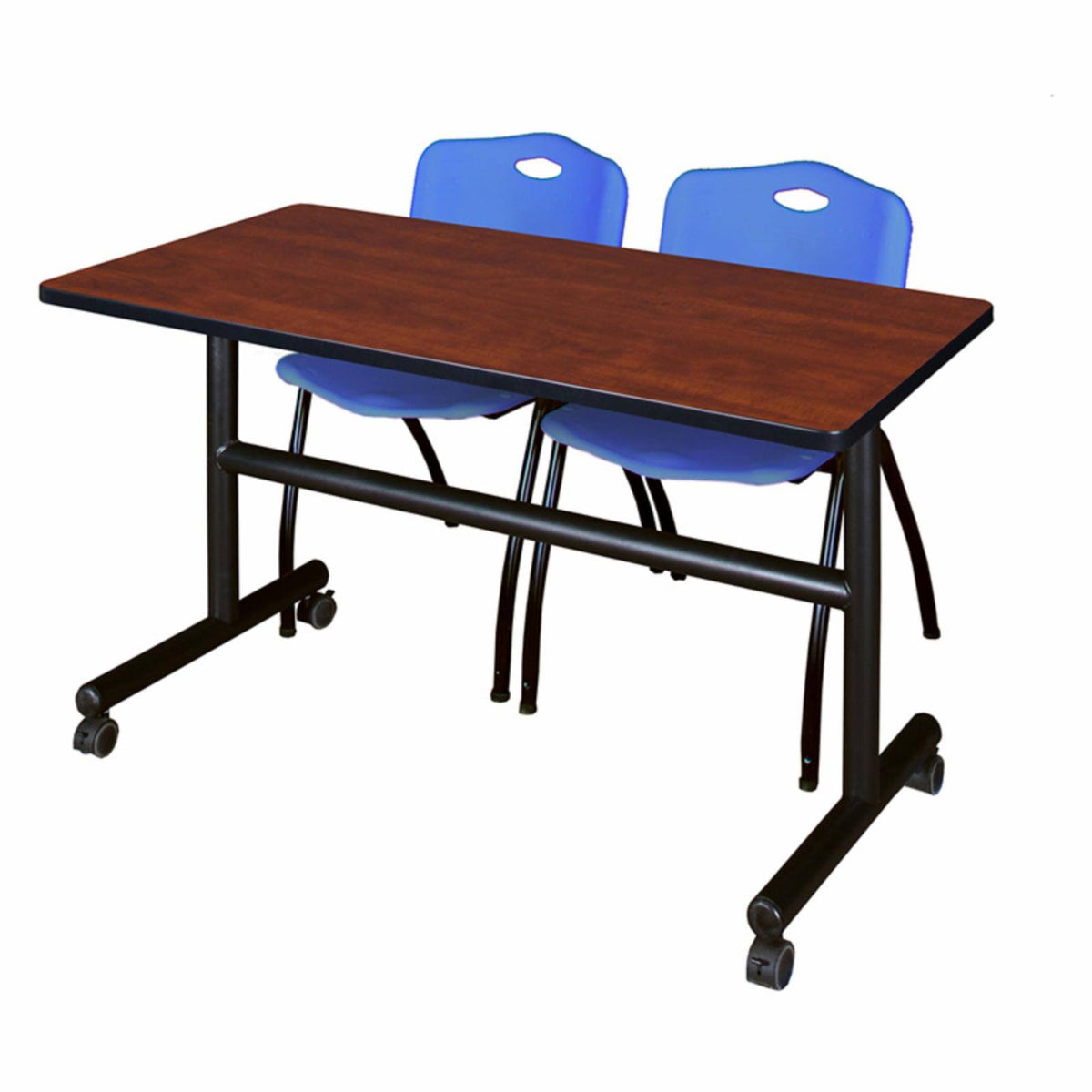 60x22 Flip Top Mobile Training Table with 2 Stack Chairs I6564