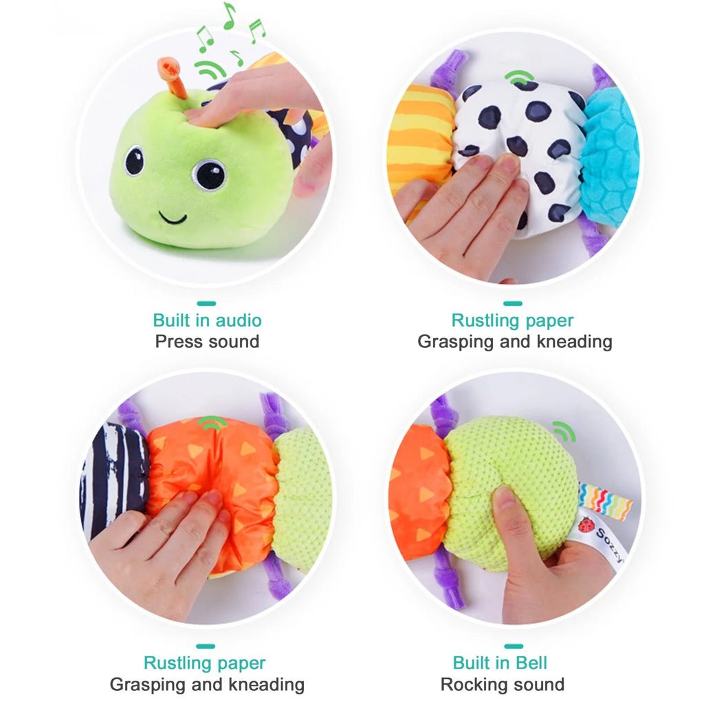 Multicolor Baby Toy Plush Caterpillar Rattle P450969