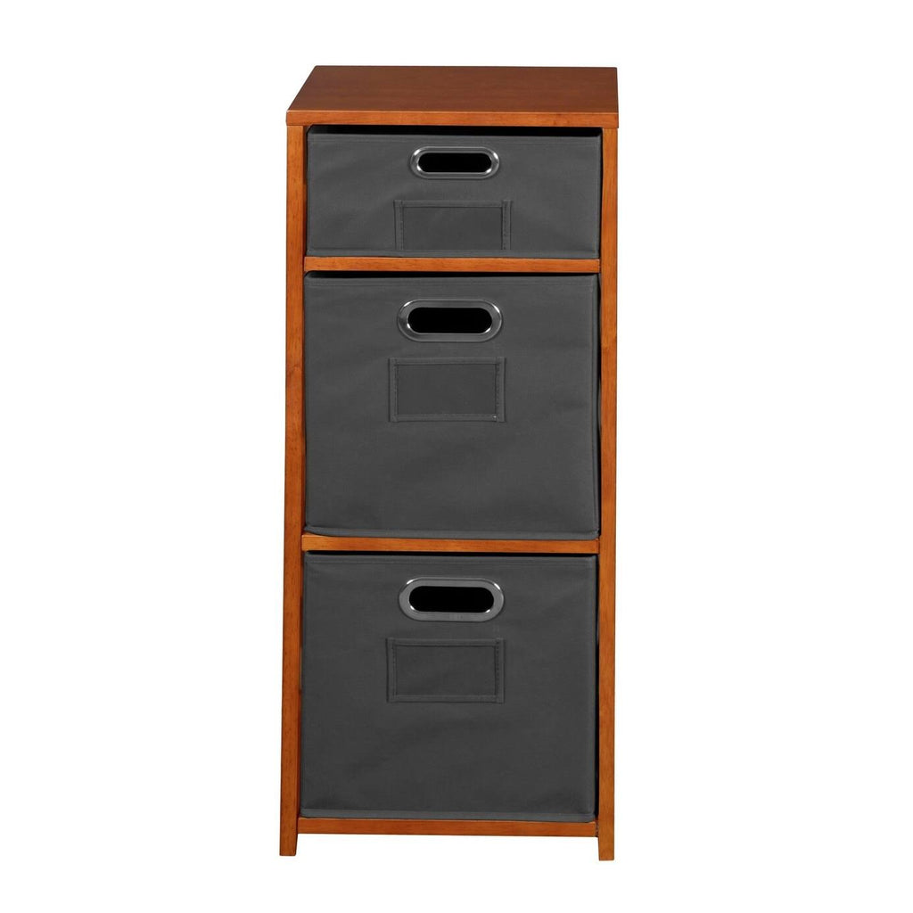 34x22 Square Folding Bookcase with Folding Fabric Bins P23276