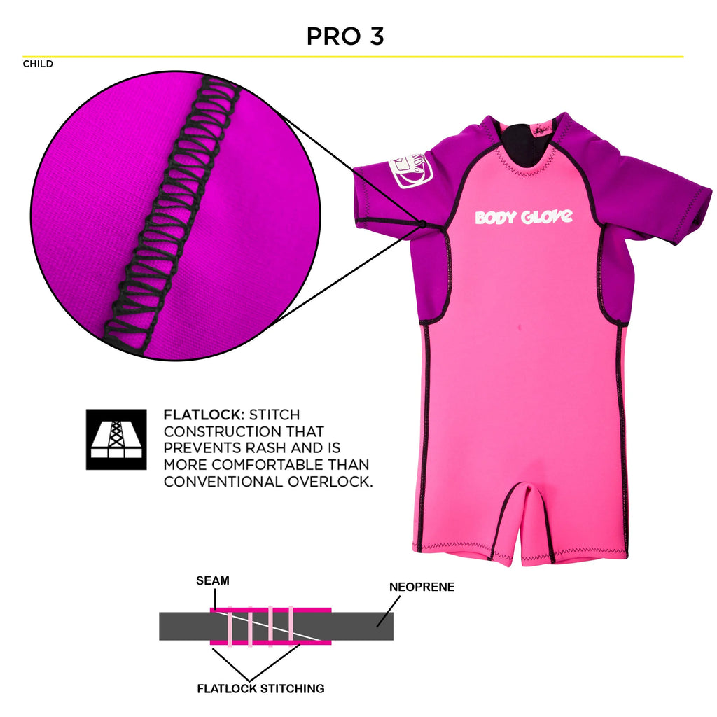 Violet Pink 2mm Neoprene Kids Spring Suit R258