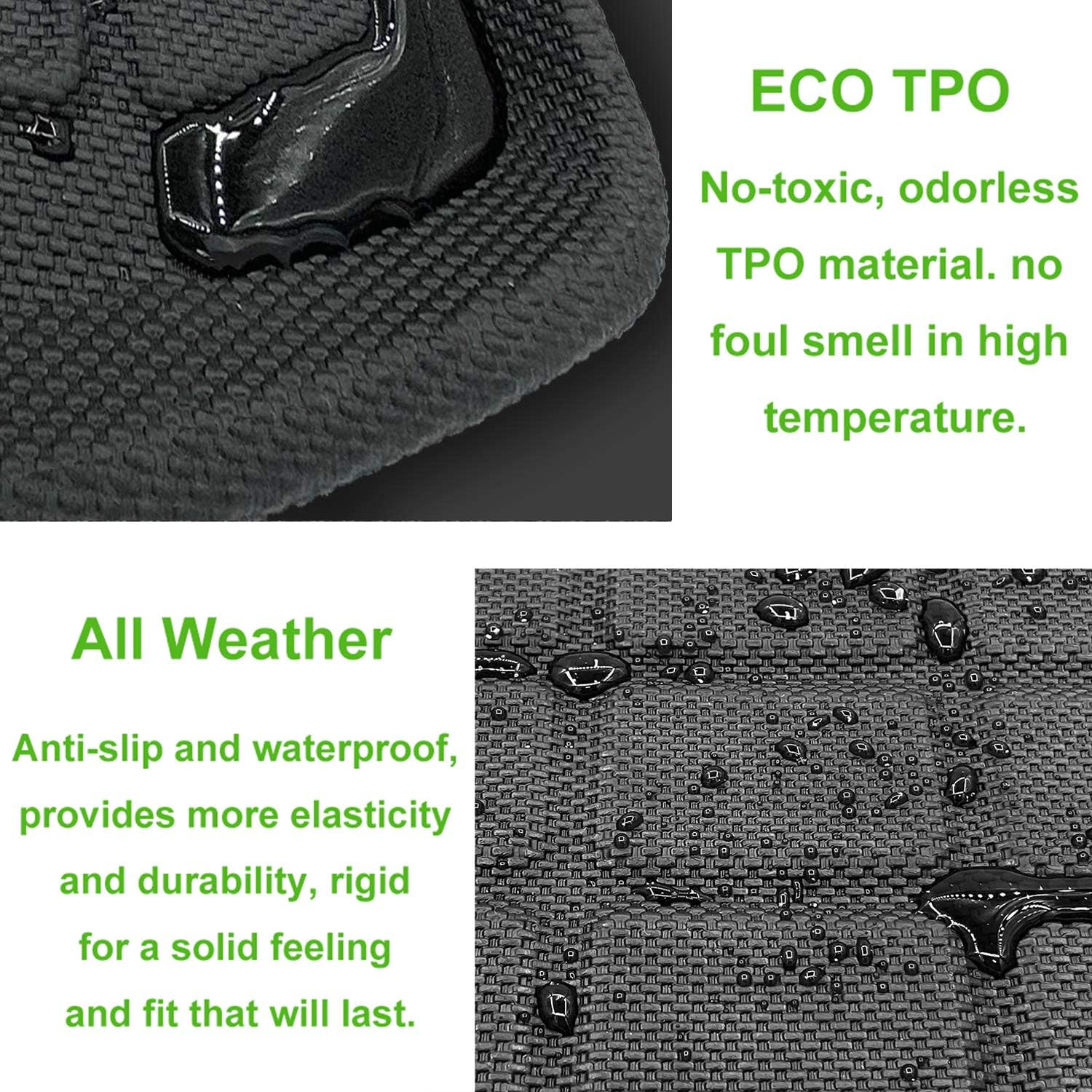 3D Rear Cargo Liner Trunk TPE Waterproof Mat Pack of 2 P834