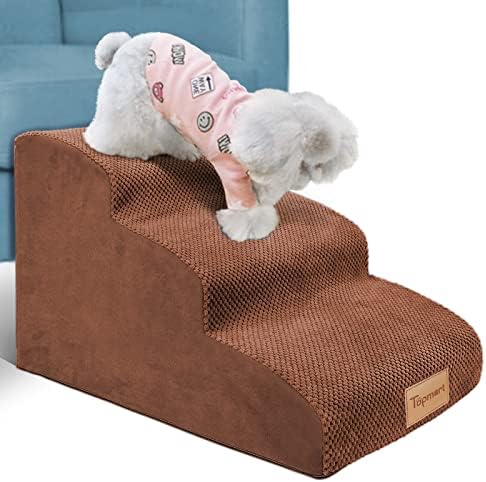 Brown 3 Tiers Foam Dog Steps D6740