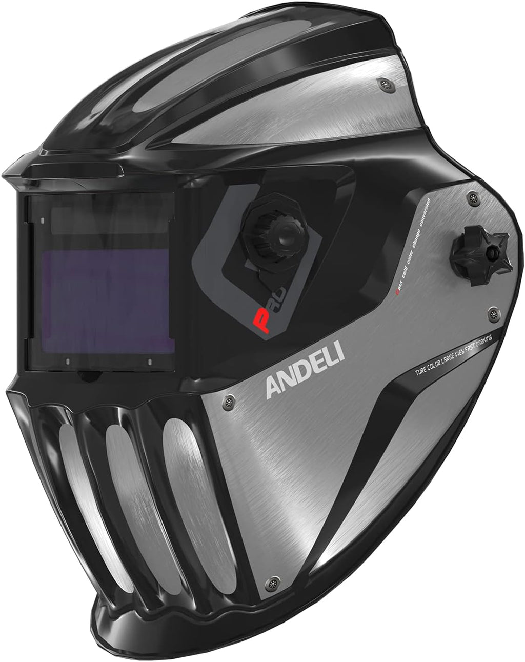 Welding Helmet Auto Darkening with Side View, Carbon Fiber J319