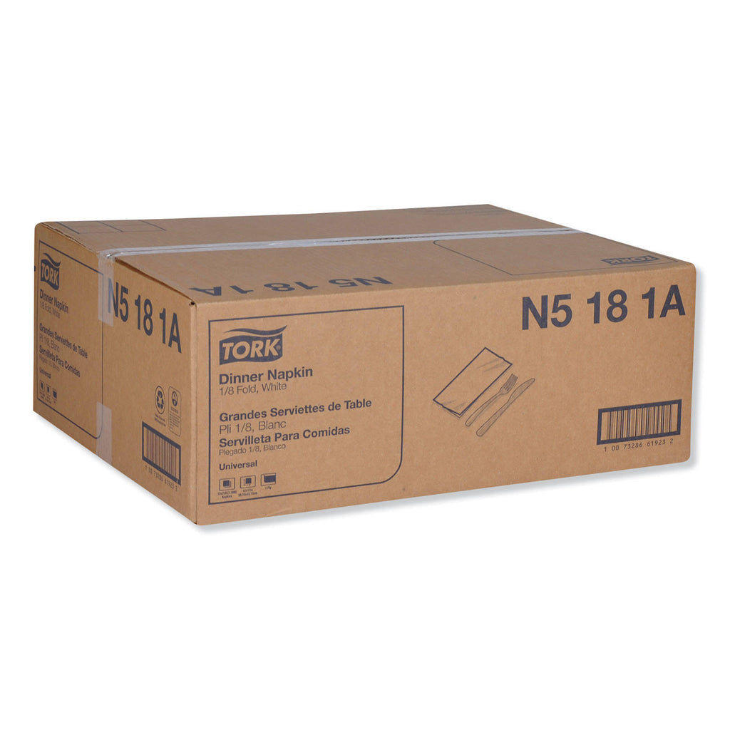White 1/8 Fold 1-Ply Dinner Napkins P67147