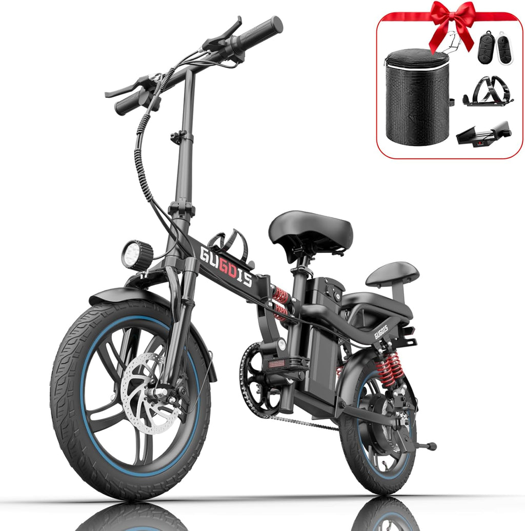 16" Tire Full Suspension Foldable Electric Bike with 500W Motor & 48V 15AH Battery X464468