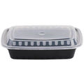 24 oz Black Microwavable Food Container with Lid W980514