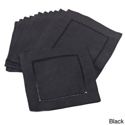 Mustard Set of 12 Square Hemstitch Cocktail Napkin R687