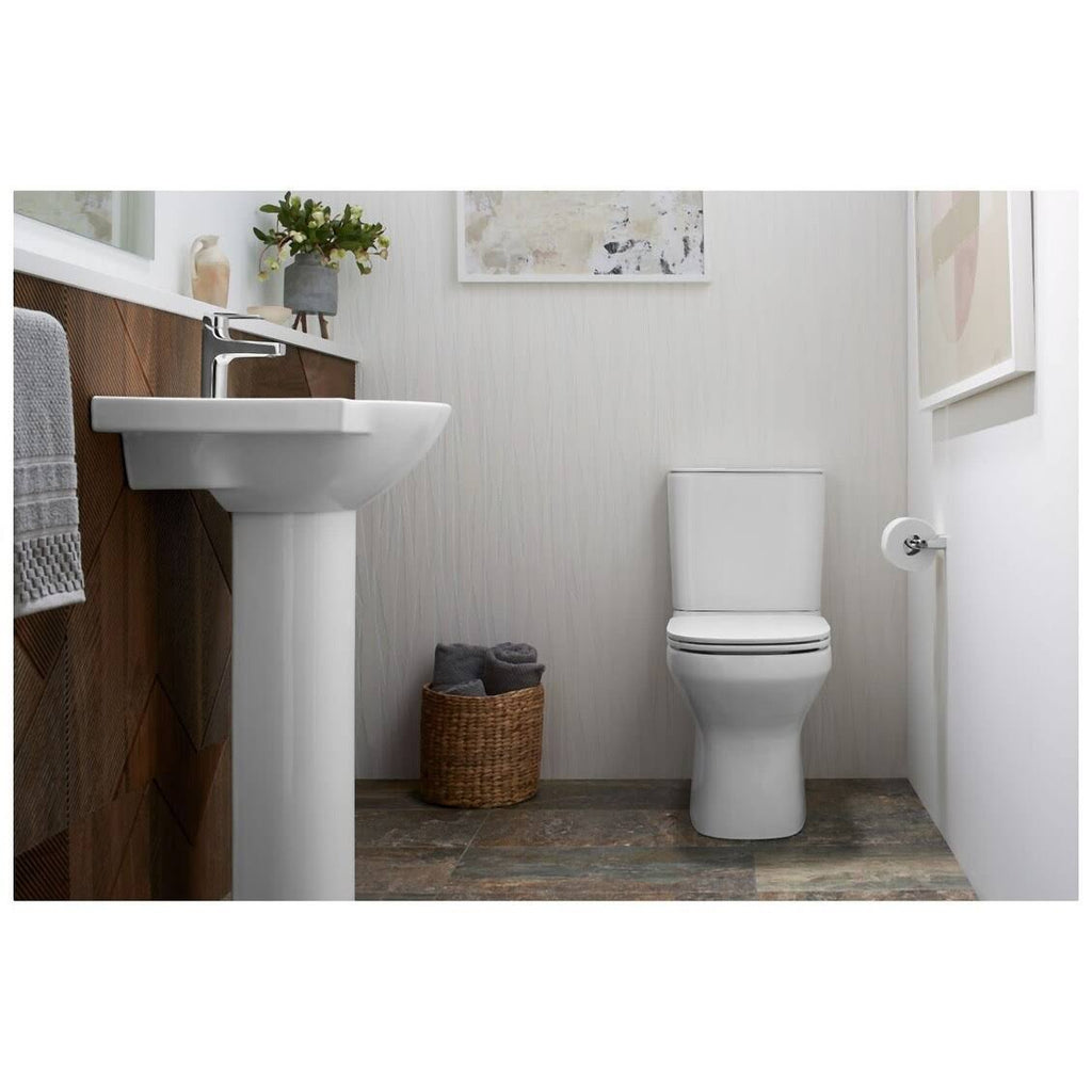 24 In. Pedestal Bathroom Sink Basin with Single Faucet Hole, Thunder Grey G386506