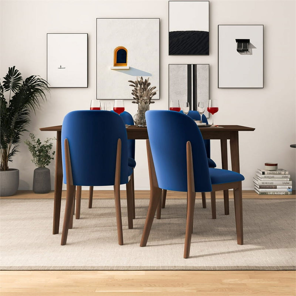 Velvet Dining Chair in Navy Blue (Set of 2) P217