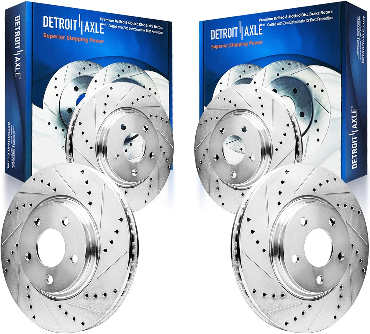 Drilled Slotted Disc Brake Rotors 4pc Set H886412