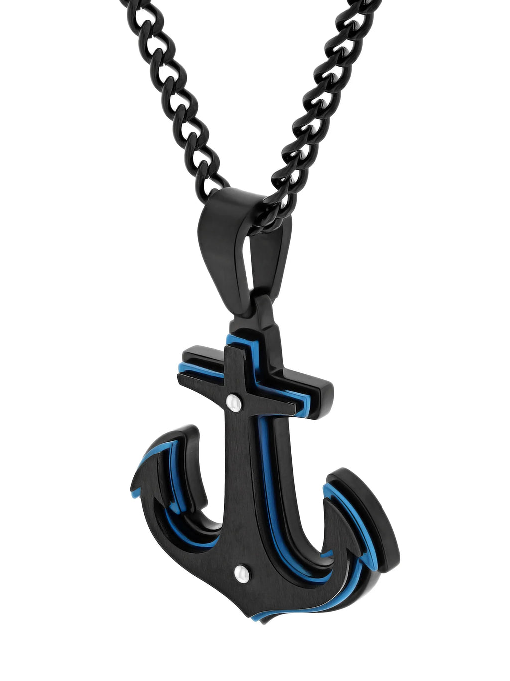 Men's Stainless Steel Anchor Pendant Necklace S784721