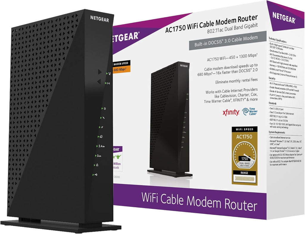 Cable Modem WiFi Router Combo, AC1900, DOCSIS 3.0 Y472