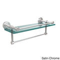 Satin Chrome Gallery Glass Shelf with Towel Bar I640116