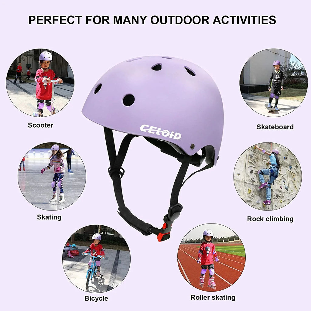 Kids Bike Helmet Adjustable Multi Sport Violet V62242