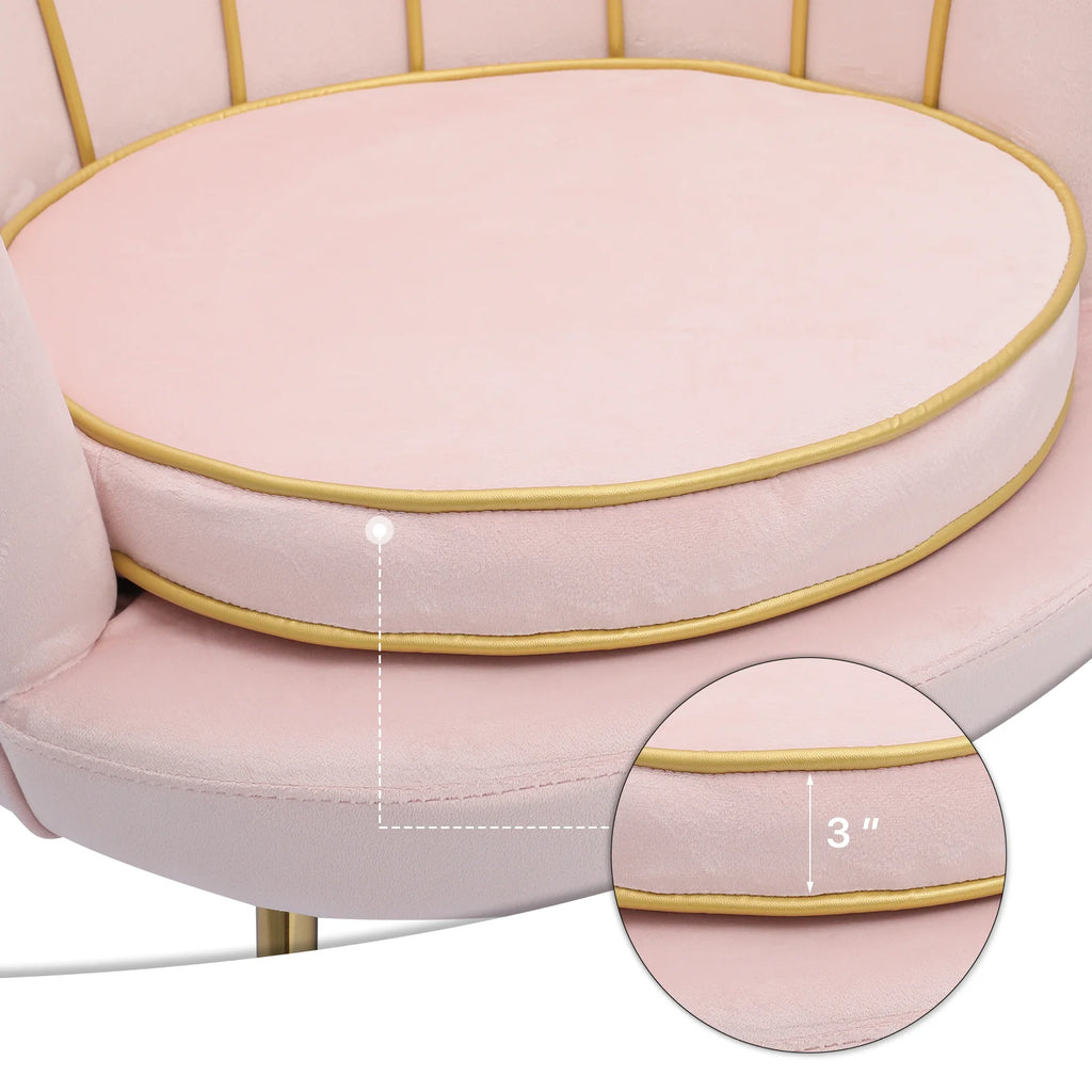 Light Pink Velvet Accent Chair with Pillow K57825