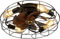 20'' Black Bladeless Ceiling Fan with Lights and Remote Control S5740