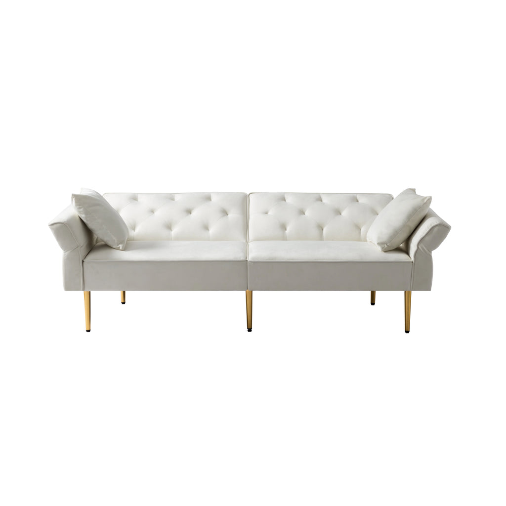 Velvet Futon Sofa Bed with 3 Adjustable Positions J252112